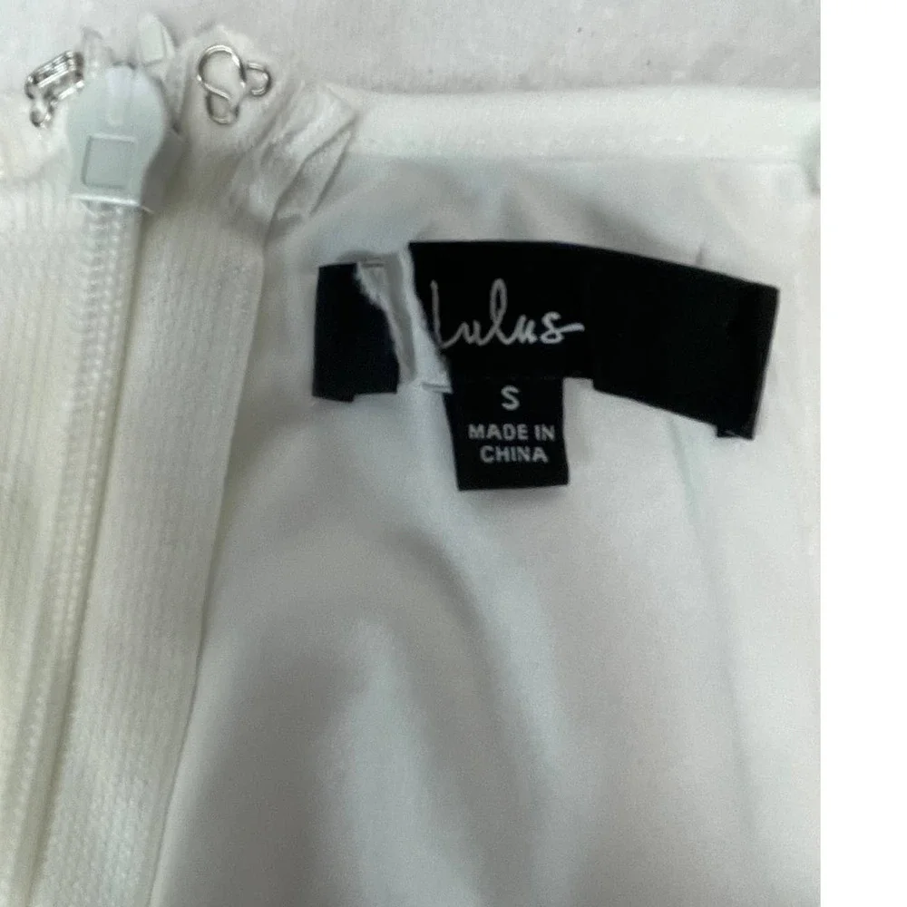LULU'S SZ S Irresistible Charm White Midi Halter Skaker Dress NEW B100 - Picture 5 of 8